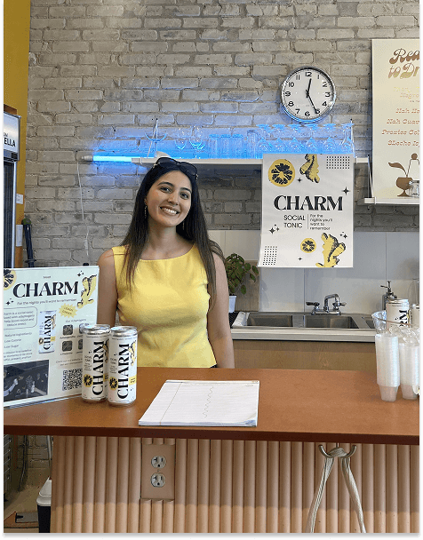 Founders at a Charm tasting table